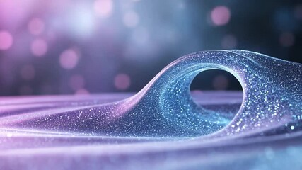 Aufkleber - Cosmic Wave: A mesmerizing digital rendering of a cosmic wave, glowing with ethereal blue and purple hues, features a central, luminous void.