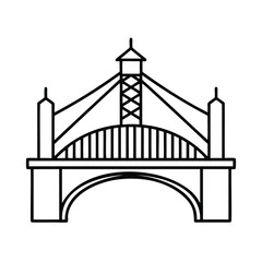 Poster - Bridge with archway supporting cables on architecture structure