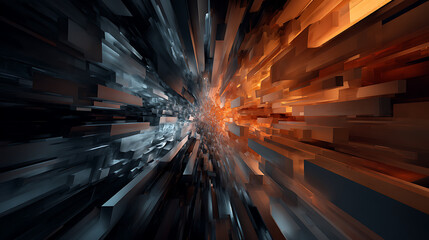 Leinwandbilder - A vibrant abstract background with futuristic geometric shapes creates a dynamic perspective