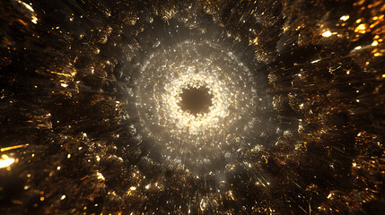 Leinwandbilder - The golden sparkles create a luxurious and festive abstract background design