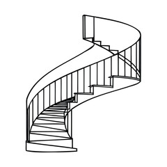 Poster - Spiral staircase with railings steps on a stairs architecture