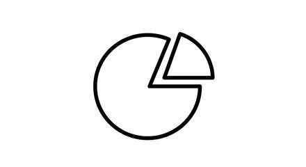 Poster - Simple black and white outline of a pie chart with a section removed