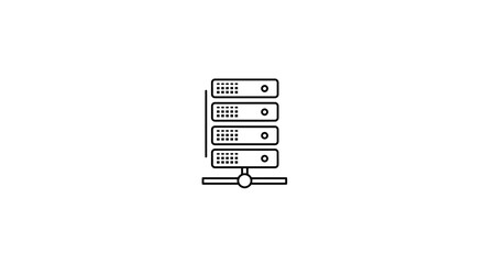 Poster - Illustration of a server rack with multiple tiers in a simple design