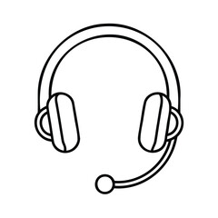Poster - A headset with microphone on a headphones audio