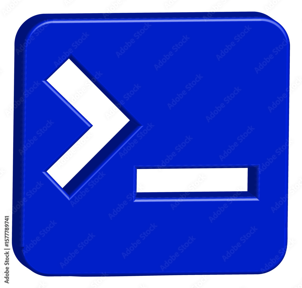 Image vectorielle Stock 3d PowerShell Icon - Command Line Interface ...