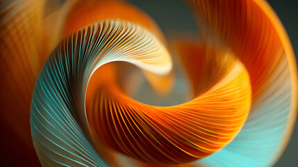 Poster - A vibrant orange and blue spiral creates a dynamic abstract background with a paper texture
