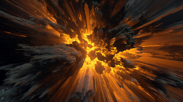 An abstract explosion of light and energy creates a dynamic and visually striking background