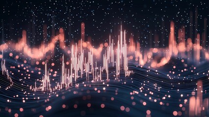 Poster - Abstract depiction of data, visualizing information and the complexity of systems. This visual creates a dynamic representation of data flowing and interacting.