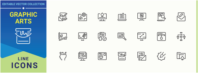 Aufkleber - Graphic Arts icon pack. Graphic Design icon. Illustration perfect for logos and infographic. Modern vector illustration. Editable vector stroke.