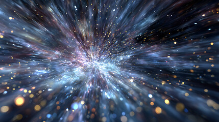 Leinwandbilder - Streaks of light create a sense of warp speed through the vast expanse of the universe