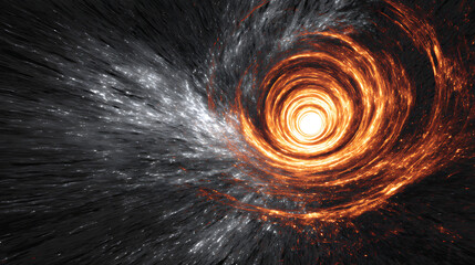 Leinwandbilder - A fiery vortex of swirling energy creates a dramatic and abstract cosmic tunnel through space