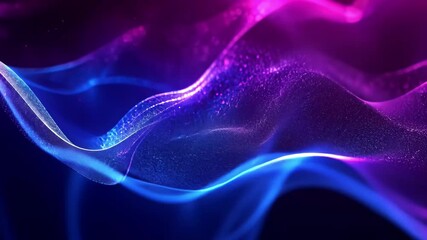 Poster - Vibrant abstract blue and purple optical fiber particles create a mesmerizing visual experience, Abstract blue purple particles of optical fiber