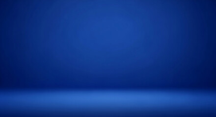 Poster - Dark blue studio background for product photography. Empty backdrop perfect for adding text and mockups