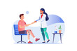 © Rokon - Doctor examining a patient s injured knee in a medical consultation