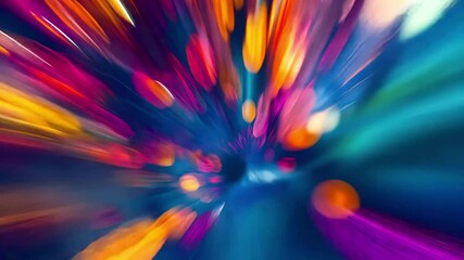 Poster - Colorful abstract motion defocused background creating a vibrant festival atmosphere, Abstract motion defocused background, colorful festive bokeh in blue