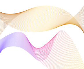 Poster - Design wive lines elements on white background isolated. Vertical Creative art. Abstract wavy stripes. Colors lines created using Blend Tool. digital for promotion new product, report cover page
