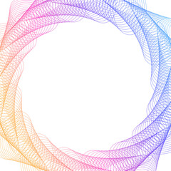 Poster - Design elements. Wave glittering rainbow lines. Abstract glow wavy sign on white background isolated. Brush mesh glow effect creative line art. jpg for banner, frame page