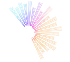 Poster - Design circle. Abstract glow wavy sign on white background isolated. Brush mesh glow effect creative line art. jpg frame page Design elements. Wave glittering rainbow lines