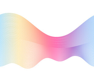 Poster - Abstract circle glow wavy shape on a white background isolated. Creative line art. Design elements. Wave of many sparkling lines. art deco style for wedding invitation jpg