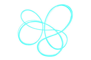 Poster - Vibrant neon light trails interweaving, forming futuristic digital abstract pattern against transparent backdrop