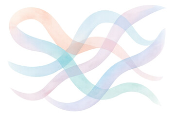 Poster - Soft pastel watercolor brushstrokes blending harmoniously, forming delicate artistic pattern against translucent canvas