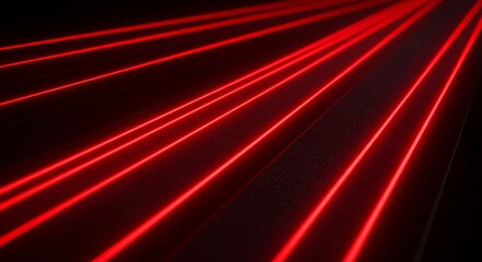 Poster - Red Energy Lines Abstract - Dynamic red lines converge, symbolizing speed, technology, power, connection, and innovation