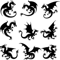  Dark Fantasy Tattoo Art Collection – Skulls, Dragons, Hearts & Mythical Creatures vector

