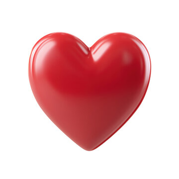 Realistic 3d rendered red heart isolated against a solid transparent background