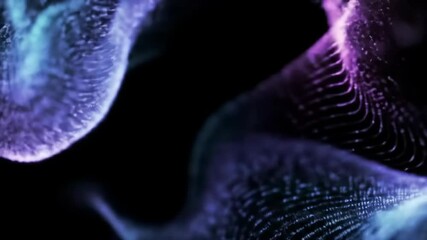 Leinwandbilder - Abstract flowing light particle wave in blue and purple color scheme for digital designs use