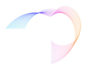 Poster - Design elements on white background isolated, design template for text. Creative art. Abstract wavy stripes. Colors lines created using Blend Tool. JPG report cover page