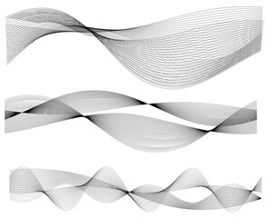 Poster - Design elements. Wave of many sparkling lines. Abstract circle glow wavy shape on a white background isolated. Creative line art. jpg art deco style for wedding invitation