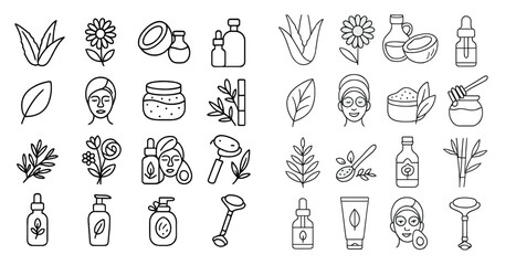 Poster - The image is of various items related to beauty and wellness, such as lotions, creams, and other products. The items are arranged in a grid, with some overlapping each other