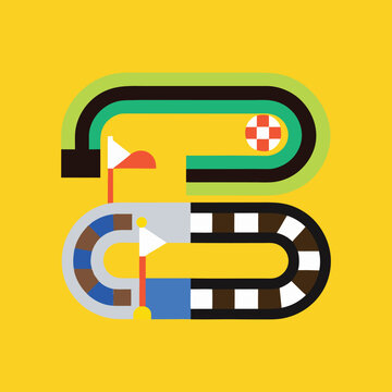 race track set children toys vector art