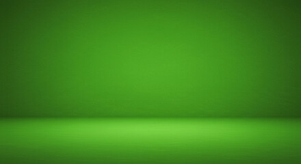 Poster - A vibrant green studio backdrop with a seamless transition between the wall and the floor space