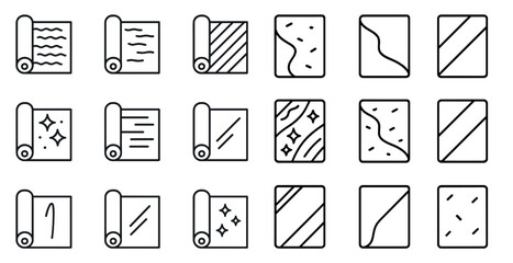 Poster - Roll of paper is shown in a series of images. The images are all in black and white and are stylized. The paper is shown in various sizes and orientations