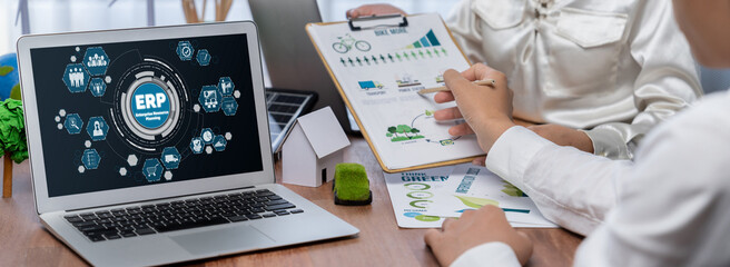 Poster - ERP enterprise resource planning software for brisk business to plan the marketing strategy