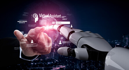 Poster - AI Assistant Brain Processor with LLM Technology, Big Data, Machine Learning, Generative AI for Business Support, Future Agentic AI Technology and Artificial Intelligence Prompt Engineering. Vouch