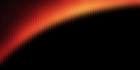 Fototapete - Orange gradient on black background with fractal glass texture. red yellow. wave or arc pattern. banner. background.
