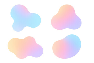 Leinwandbilder - Pastel abstract shapes featuring soft gradient transitions, floating on transparent backdrop with contemporary graphic design aesthetic