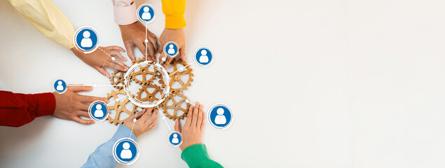 Poster - A vibrant image showing diverse hands collaborating to symbolize networking, connection, and teamwork, promoting professional growth and innovative solutions in various sectors. Amity
