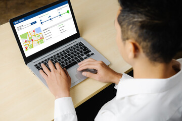 Fototapete - Delivery tracking system for e-commerce and modish online business to timely goods transportation and delivery