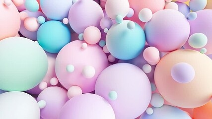 Fototapete - Pastel colored spheres filling the frame in a delightful array