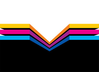 Fototapete - Vector pattern of colored yellow, blue and purple lines. Divided black and white Striped background in retro style for advertising, covers, packaging, web design. Design element. Place for text