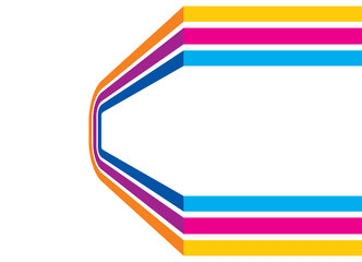 Fototapete - Bright frame. Abstract pattern of colored yellow, blue and purple parallel lines on a white background. Vector Striped background in retro style for advertising, packaging, web design. Design element.