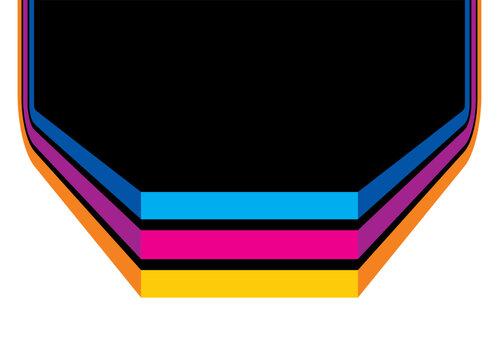 Vector pattern of colored yellow, blue and purple lines. Divided black and white Striped background in retro style for advertising, covers, packaging, web design. Strict Design element. Place for text