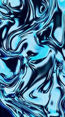 Fototapete - Morphing abstract blue liquid background animation