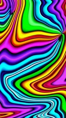 Poster - Rainbow fluid art creating psychedelic swirls and patterns