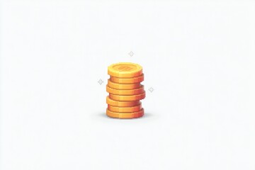 Poster - pixel-art golden coin stack with sparkle animation frame and thick outline