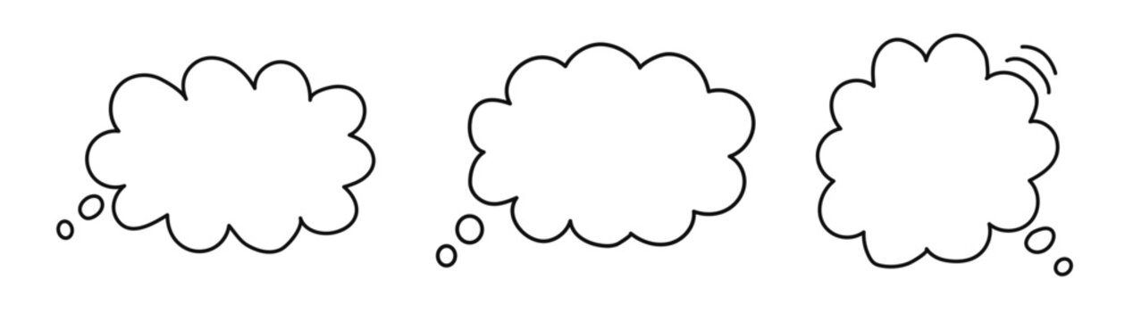 Speech bubbles design set suitable for dialogs, comic strips, or text placeholders on websites and creative design projects.