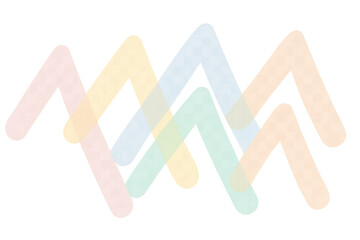 Aufkleber - Pastel zig zag lines intertwining across transparent surface, forming geometric pattern with soft color gradient design
